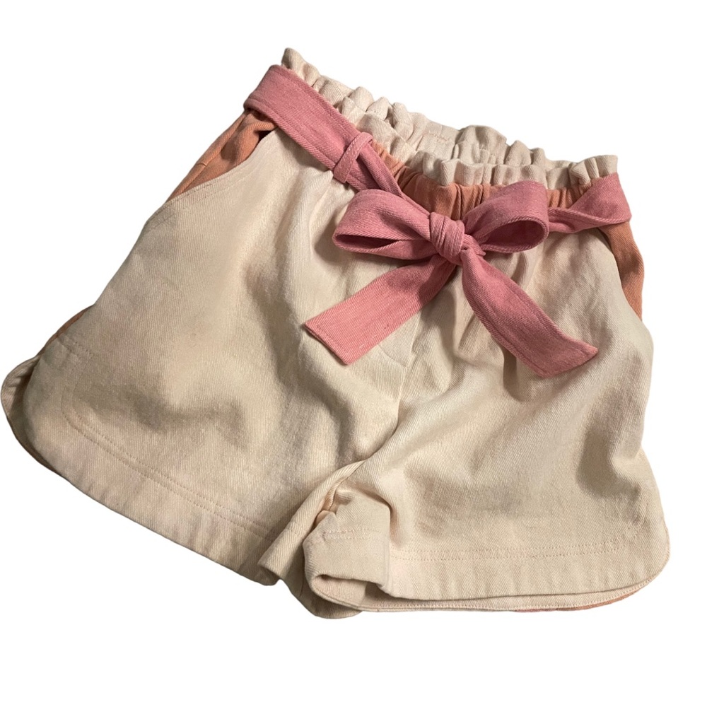 SHADES OF PINK HIGH WAIST CINCHED SHORTS WITH BELT- FRNCH PARIS size Medium